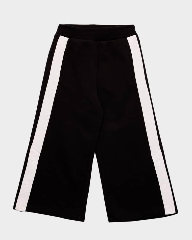 Girl's Embroidered Logo Side-Snap Jogger Pants, Size 8-14 by DOLCE&GABBANA