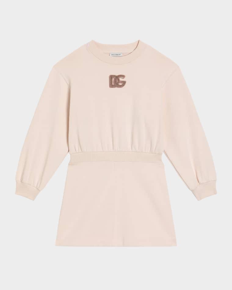 Girl's Logo Sequined Felpa Patch Sweatshirt, Size 4-6 by DOLCE&GABBANA