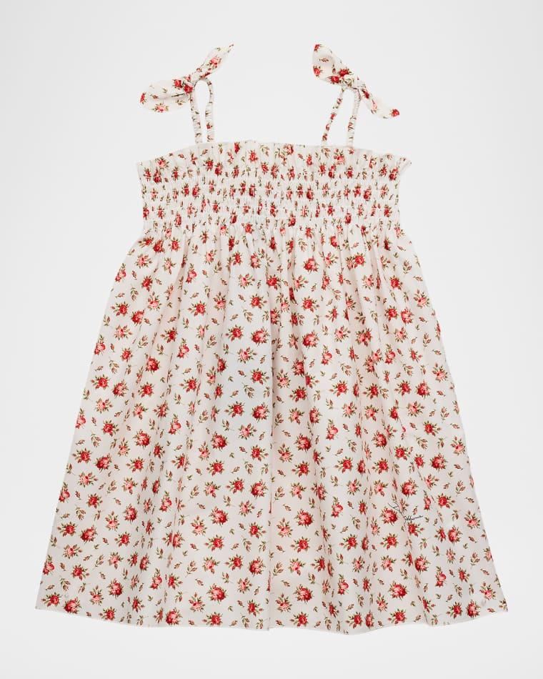 Girl's Small Rose-Print Poplin Dress, Size 2-6 by DOLCE&GABBANA