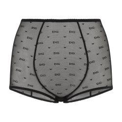 High-waisted jacquard tulle panties by DOLCE&GABBANA