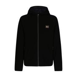 Hooded jersey jacket with branded tag by DOLCE&GABBANA