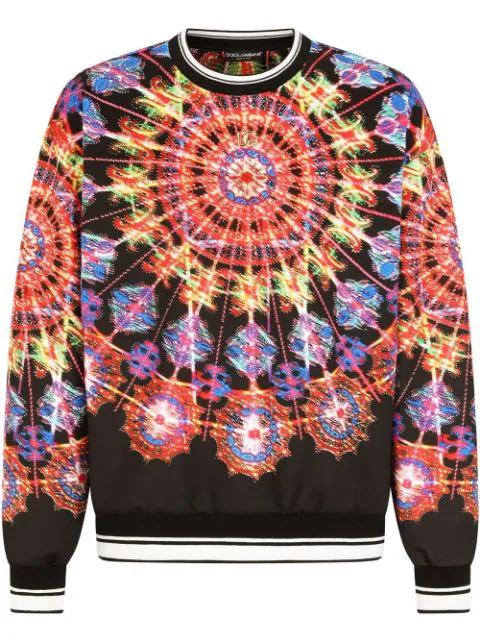 Illumination-print technical jersey sweatshirt by DOLCE&GABBANA