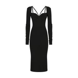 Jersey Milano rib calf-length dress by DOLCE&GABBANA