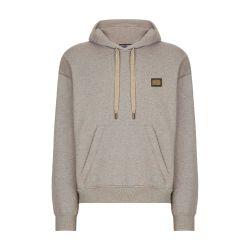 Jersey hoodie with branded tag by DOLCE&GABBANA