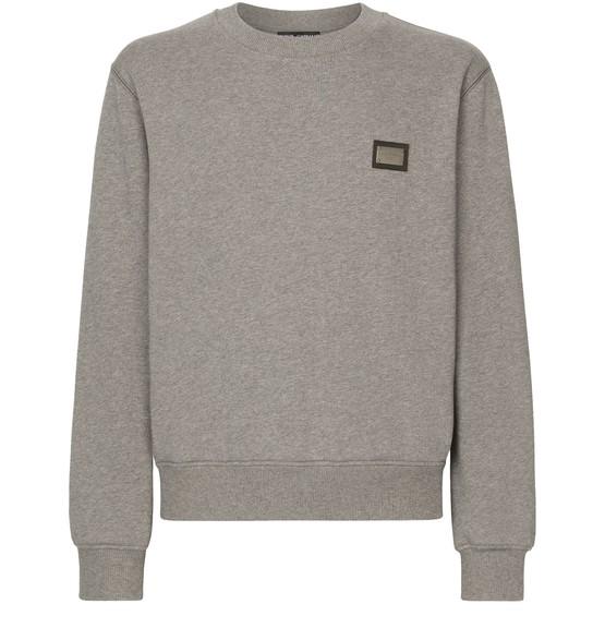 Jersey sweatshirt with branded tag by DOLCE&GABBANA