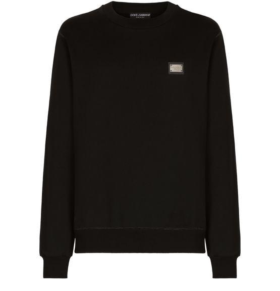 Jersey sweatshirt with branded tag by DOLCE&GABBANA