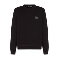Jersey sweatshirt with branded tag by DOLCE&GABBANA