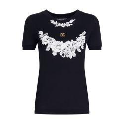 Jersey t-shirt with lace details by DOLCE&GABBANA