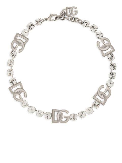 KIM DOLCE&GABBANA DG-logo rhinestone necklace by DOLCE&GABBANA
