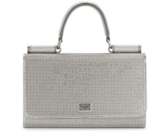 KIM DOLCE&GABBANA Satin phone bag with fusible rhinestones by DOLCE&GABBANA