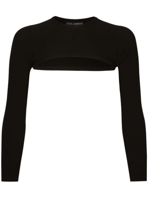 KIM DOLCE&GABBANA cropped button-fastening cardigan by DOLCE&GABBANA
