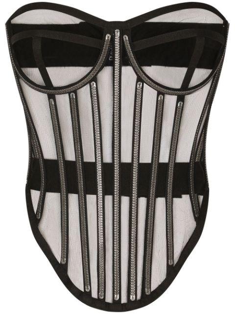 KIM DOLCE&GABBANA tulle corset top by DOLCE&GABBANA