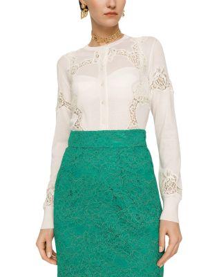 Lace Inlay Cardigan by DOLCE&GABBANA