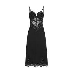 Lace and charmeuse slip dress by DOLCE&GABBANA