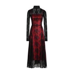 Lace calf-length dress with high neck by DOLCE&GABBANA