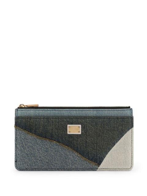 Large card holder in patchwork denim by DOLCE&GABBANA