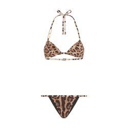 Leopard-print triangle bikini by DOLCE&GABBANA