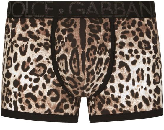 Leopard-print two-way stretch cotton boxers by DOLCE&GABBANA