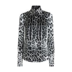 Leopard printed silk satin shirt by DOLCE&GABBANA