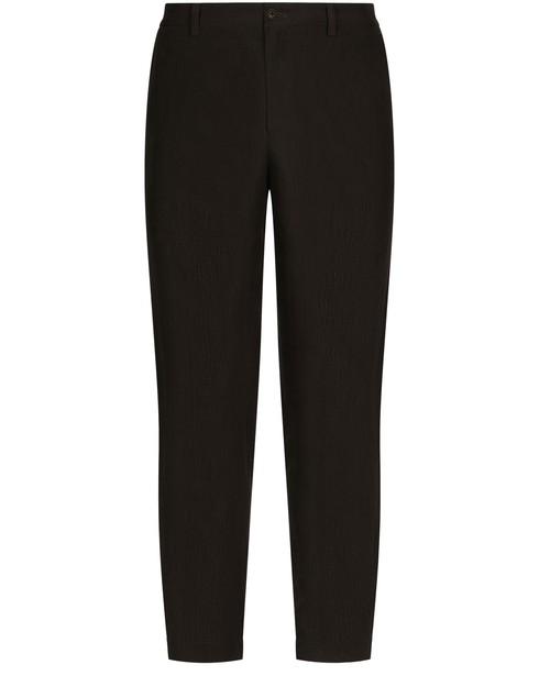 Linen Pants with Logo Label by DOLCE&GABBANA