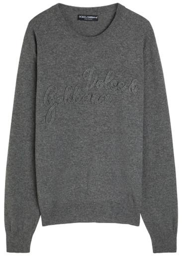 Logo-appliquéd wool sweatshirt by DOLCE&GABBANA