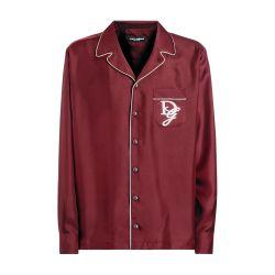 Logo embrodeiry silk shirt by DOLCE&GABBANA
