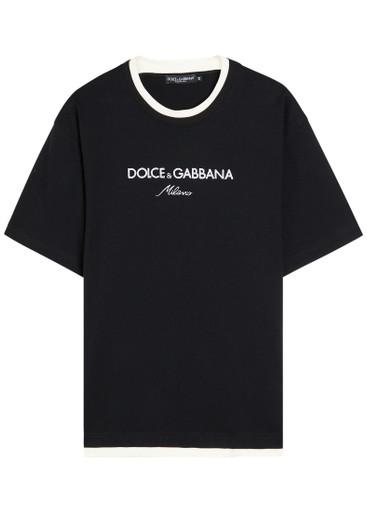 Logo-embroidered cotton T-shirt by DOLCE&GABBANA