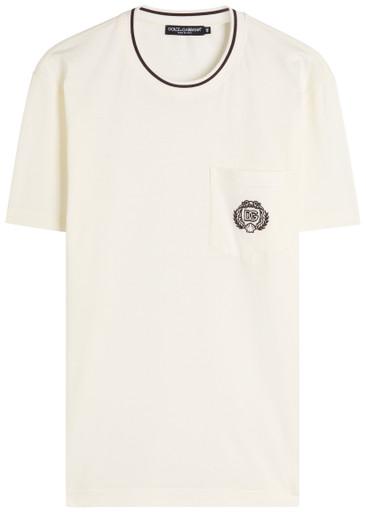 Logo-embroidered cotton T-shirt by DOLCE&GABBANA