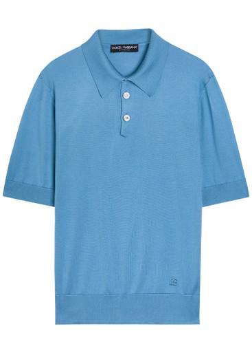Logo-embroidered silk polo shirt by DOLCE&GABBANA