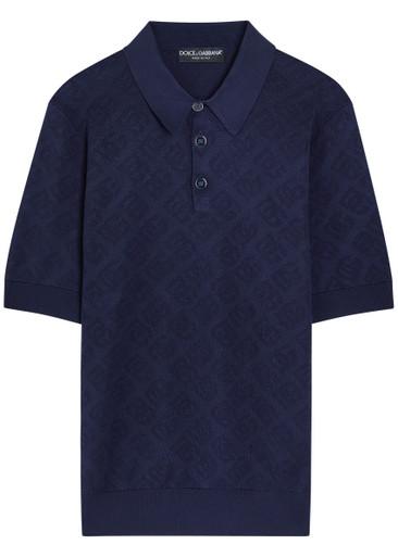 Logo-jacquard silk polo shirt by DOLCE&GABBANA