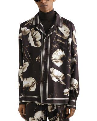 Long Sleeve Bordered Silk Shirt by DOLCE&GABBANA
