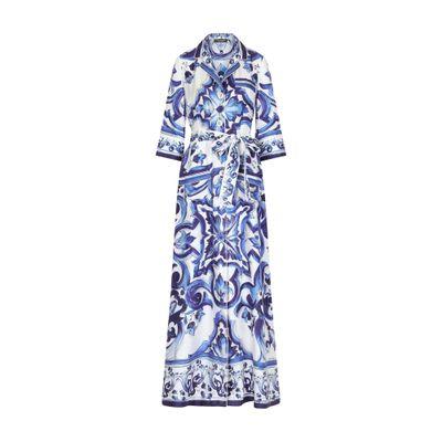 Long leopard-print chiffon dress by DOLCE&GABBANA
