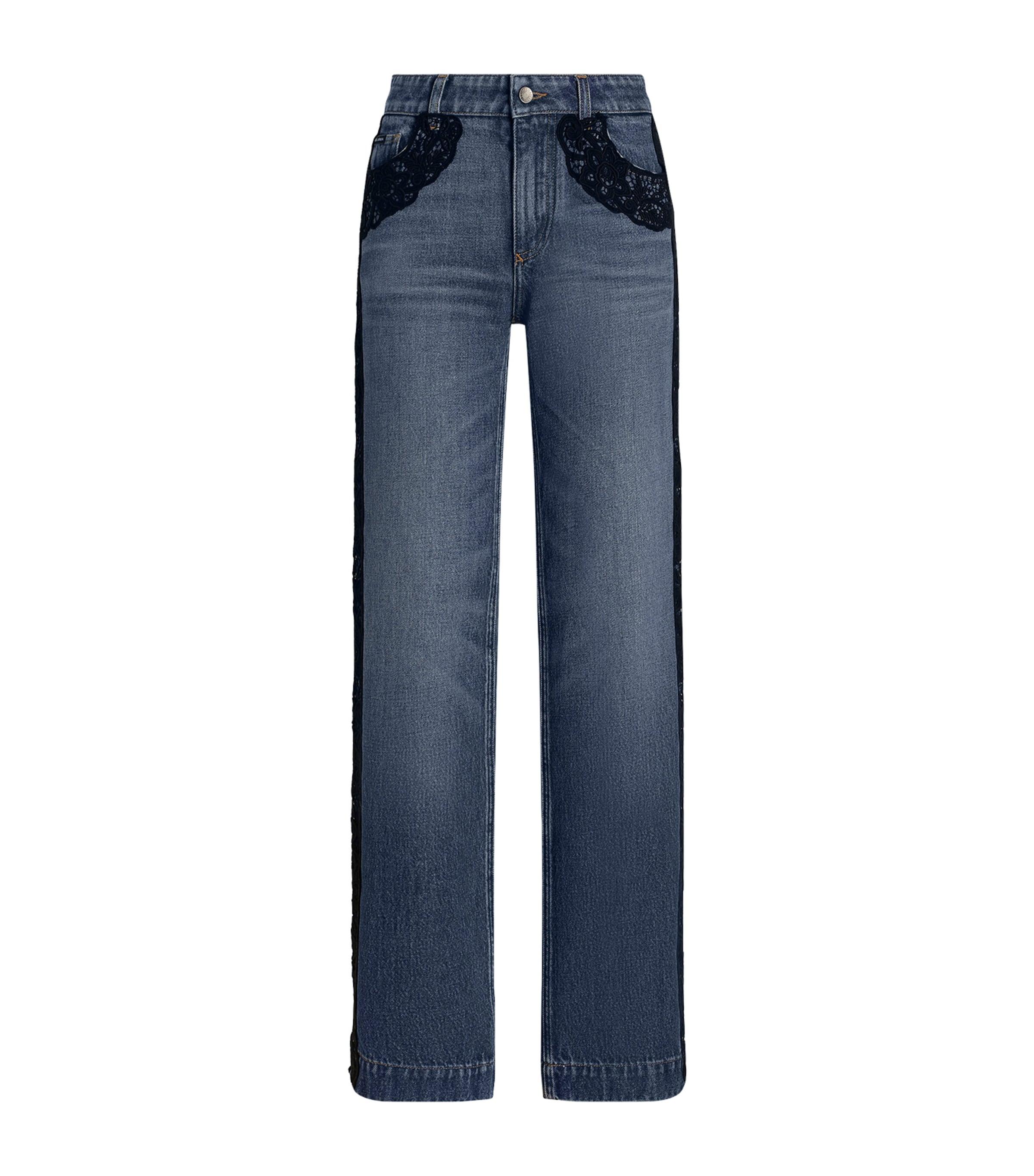 Macramé-Trim Straight Jeans by DOLCE&GABBANA