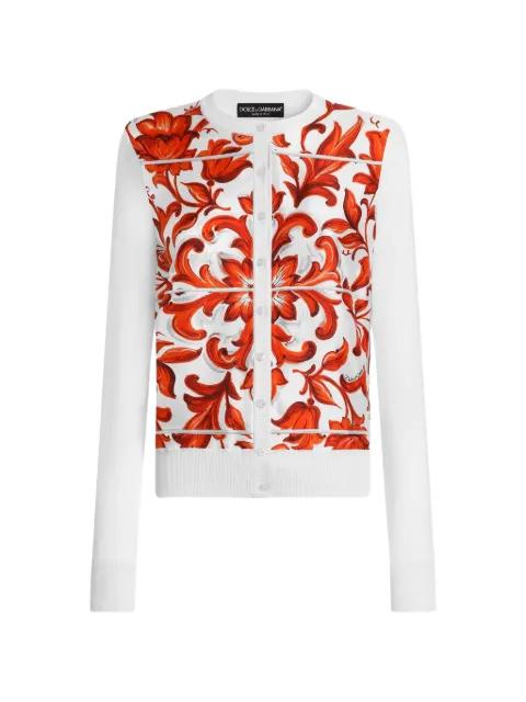 Maiolica-print cardigan by DOLCE&GABBANA