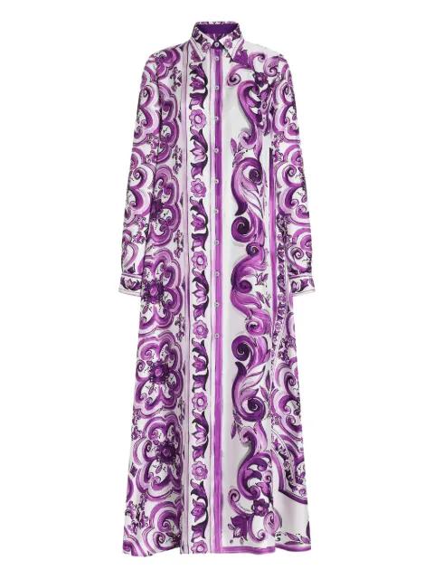 Maiolica-print shirt dress by DOLCE&GABBANA