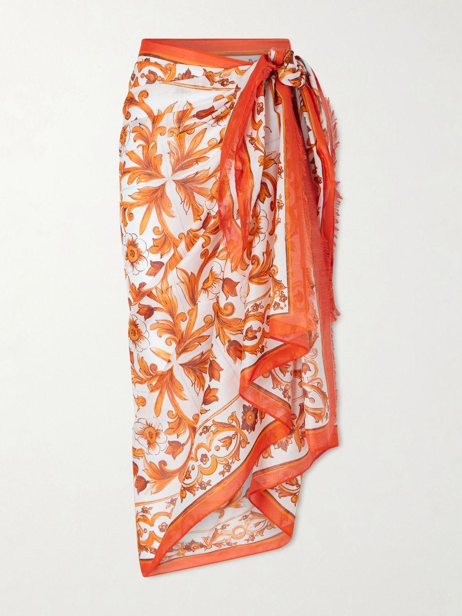Maiolica printed cotton pareo by DOLCE&GABBANA