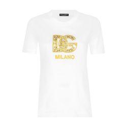Majolica T-shirt with logo patch by DOLCE&GABBANA