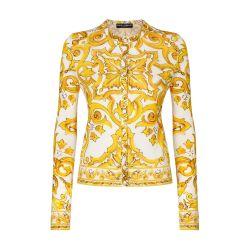 Majolica long-sleeved silk cardigan by DOLCE&GABBANA