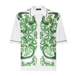 Majolica oversize silk yarn shirt by DOLCE&GABBANA