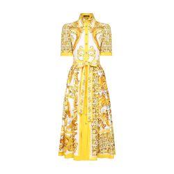 Majolica poplin midi shirt dress by DOLCE&GABBANA