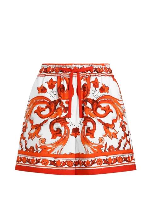 Majolica-print bermuda poplin shorts by DOLCE&GABBANA