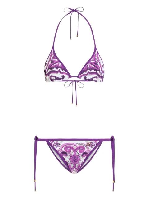 Majolica-print bikini by DOLCE&GABBANA