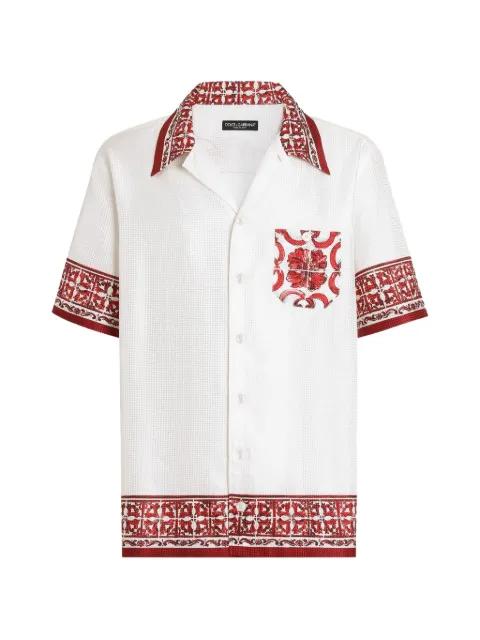 Majolica-print bright jacquard Hawaii shirt by DOLCE&GABBANA