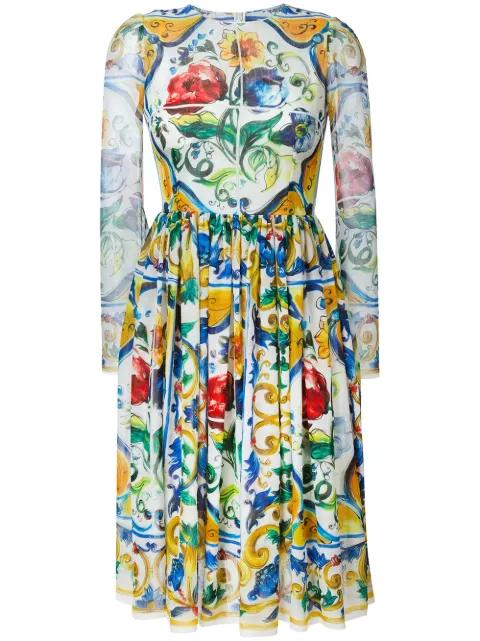 Majolica print brocade dress by DOLCE&GABBANA