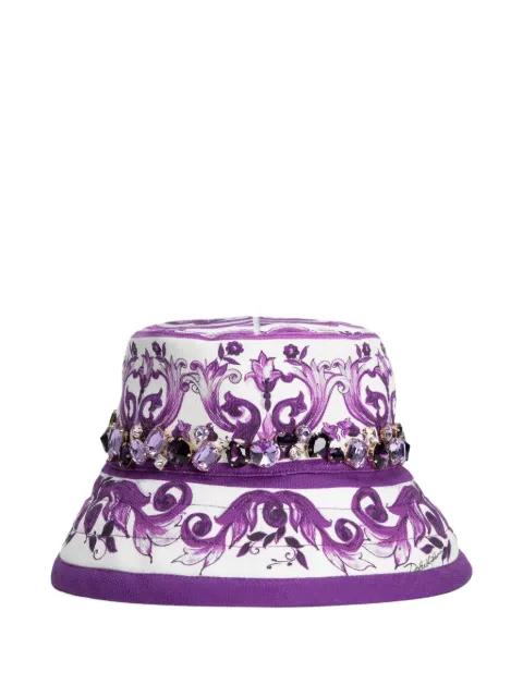 Majolica-print bucket hat by DOLCE&GABBANA