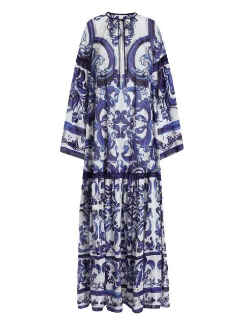 Majolica-print cotton dress by DOLCE&GABBANA