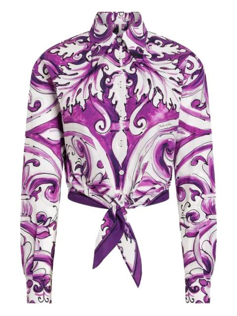 Majolica-print cotton shirt by DOLCE&GABBANA