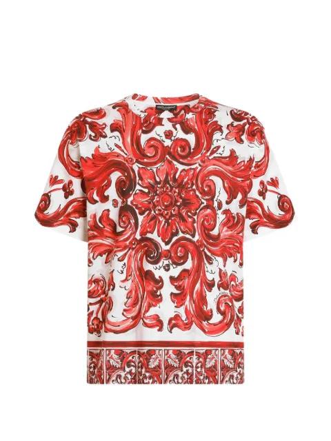 Majolica-print cotton t-shirt by DOLCE&GABBANA