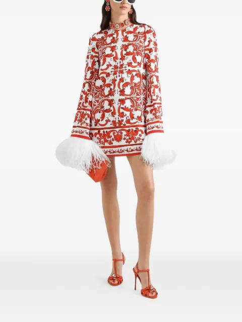 Majolica-print crew-neck dress by DOLCE&GABBANA