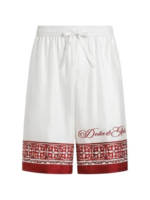Majolica-print jacquard twill Vanity bermuda by DOLCE&GABBANA
